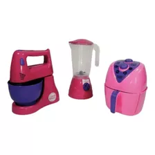 Kit Cozinha Batedeira Liquidificador E Air Fryer Menina