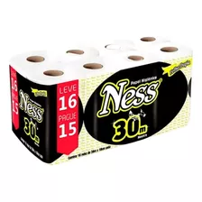 Papel Higiênico Folha Dupla Neutro Ness 4x16 64 Uni