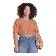 Blusa Cropped Feminina Plus Size Lisa