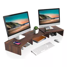 Fitueyes Dual Monitor Stand 3 Shelf Computer Monitor Riser, 