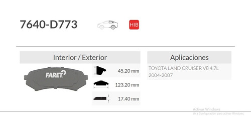 Balata Trasera Toyota Land Cruiser V8 4.7l 04-07 Foto 3