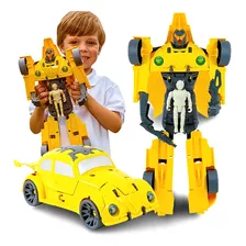 Carro Transforme Vira Robo Grande Brinquedo Menino 3 Anos