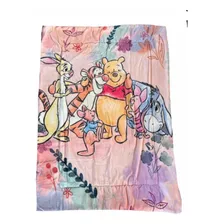 Cobertor Cunero De Winnie Pooh Con Borrega Para Bebe