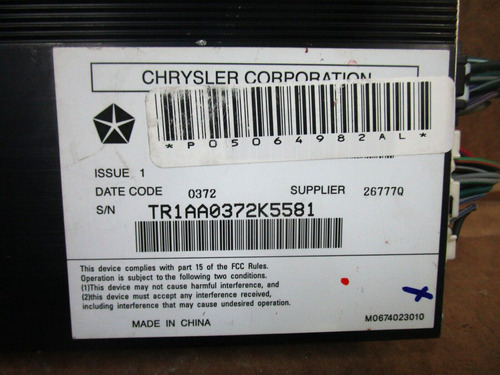 11 12 13 14 Chrysler 300 Radio Audio Amplifier Amp Sound Tty Foto 2