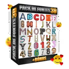 Pack Fontes Png - 54 Alfabetos + Bônus (efeito 3d)