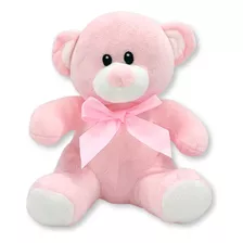 Urso Pelucia Fofo Macio Com Lacinho Antialergico 20cm Bebês