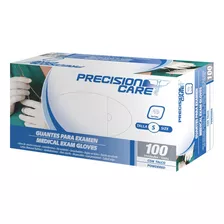 Guantes De Latex Desechables Precision Care X 100 Unidades Color Blanco Talla S