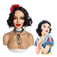 Peruca Wig 100% Orgânica Branca De Neve + Brinde Tiara Laço 