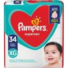 Super Absolve Bebe Mais Seco Pampers Supersec Xg 34 Unidades