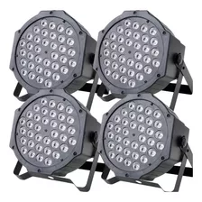 Kit 4 Canhão 36 Leds Refletor Led Luz Rgbw Slim Festa Balada