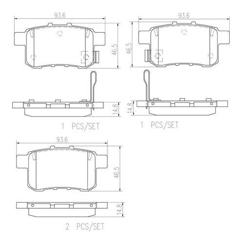 Set-4 Balatas Ceramica Traseras Honda Accord 3.5l V6 08 A 14 Foto 2