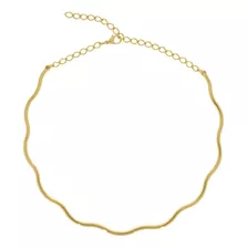 Colar Feminino Choker Aro Ondulado Dourado