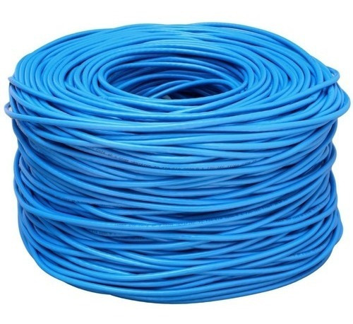 Cable Red Utp Cat5 100mts Azul 70% Cobre 2 Conectores Gratis
