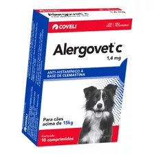 Antialergico Alergovet C 1,4mg Cães Acima De 15kg - 10 Comp.