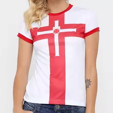 Camisa Kappa Vasco Templário Feminina - Branco E Vermelho