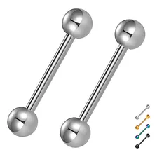 Piercing Lengua Pezon Pircin Nipple Cartilago Acero Edone X2