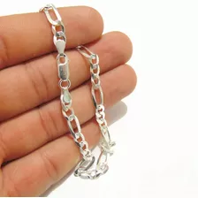 Pulseira Masculina Modelo 3x1 De 5 Mm De Espessura Em Prata