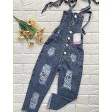 Macacão Jeans Infantil Mini Diva Moda Blogueirinha