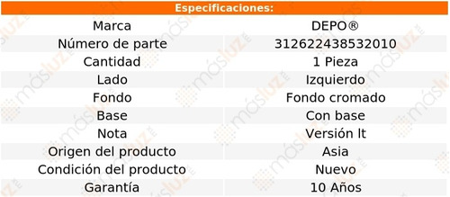 Faro Izq Fdo Crom C/base Chevrolet Cobalt 05/10 Depo Foto 4