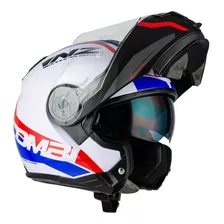 Capacete Nzi Combi 2 Shock Branco/vermelho/azul Bmw