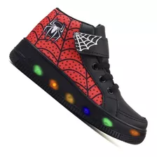 Tenis Masculino Infantil De Led Homem Aranha Botinha Novo