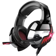 Auricular Gamer Onikuma K5 Pro Gaming Play Ps4 Pc Juegos Negro Con Rojo