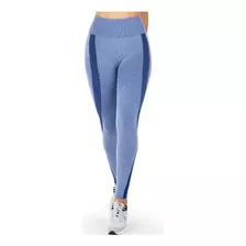 Calça Legging Fitness Mescla Sem Costura-v02 Azul