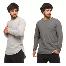 Kit 2 Camiseta Camisa Oversized Longline Masculina Ny Top