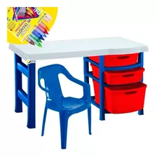 Escritorio Infantil De Niño + Silla Infantil Rimax