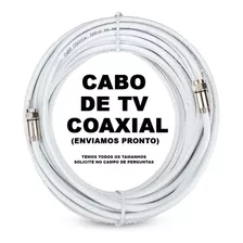 Cabo Coaxial Antena Tv Crimpado Rg6 Branco 10 Metros Rg06 