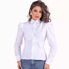 Blusa Manga Princesa Bufante De Organza Tendência Moda 2020