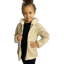 Blusa De Frio Infantil Menina Inverno Teddy Capuz Luxo