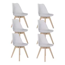 6 Cadeiras De Jantar Empório Tiffany Eames Design Wood