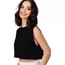 Cropped Feminino Regata Cavado Gola Redonda Tribo Livre