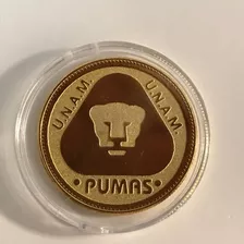 Moneda Club Pumas Unam Baño Oro 14k Original Regalo Ideal