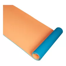 Mat Yoga Waterdog 180 X 66 Cm 6 Mm Eva + Funda Transporte Color Celeste/naranja