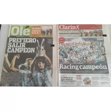 Olé. Racing Campeón Apertura 2014. Lote De 2 Diarios.