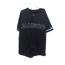 Jersey Camisola Beisbol Jalisco Guadalajara Negro Play Cap