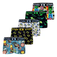 Kit 12 Cuecas Box Infantil De Microfibra Kyron Para Crianças