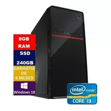 Pc Computador Cpu Intel Core I3 + Ssd 240gb, 8gb Memória Ram