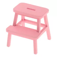 Silla Con Escalón Para Casa De Muñecas, Taburetes De Rosa