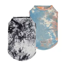 2 Paquetes De Ropa Perros Estampado De Tie Dye Y Etique...