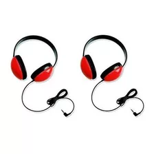 Califone Escuchar Primeros Auriculares En Rojo Conjunto De 2