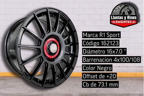 Rines 16 4/100 Con 4/108 R1sport Peugeot Ford Fiesta (2rin) Foto 2