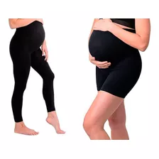 Pack X2 Calzas Para Embarazadas Larga Y Corta Ciclista