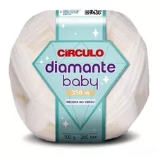 Lã Fio Diamante Baby Círculo 100g 165m - Crochê / Tricô Bebê Cor 8001 - Branco