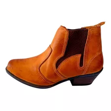 Bota Botina Country Texana Cano Curto Couro Liso Legitimo