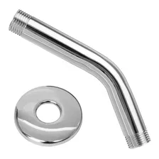 Brazo Corto 15cm Metal Acero Inox 45º Ducha Baño 1/2 PuLG Acabado Brillante