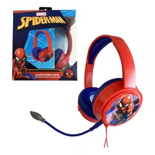 Audífonos Pc Spiderman Marvel Kids Con Micrófono Color Multicolor