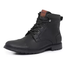 Bota Masculina Couro Forrada Garagem Lecas 9150 Preto